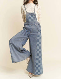Davi & Dani - Checkered Wide Leg Overalls