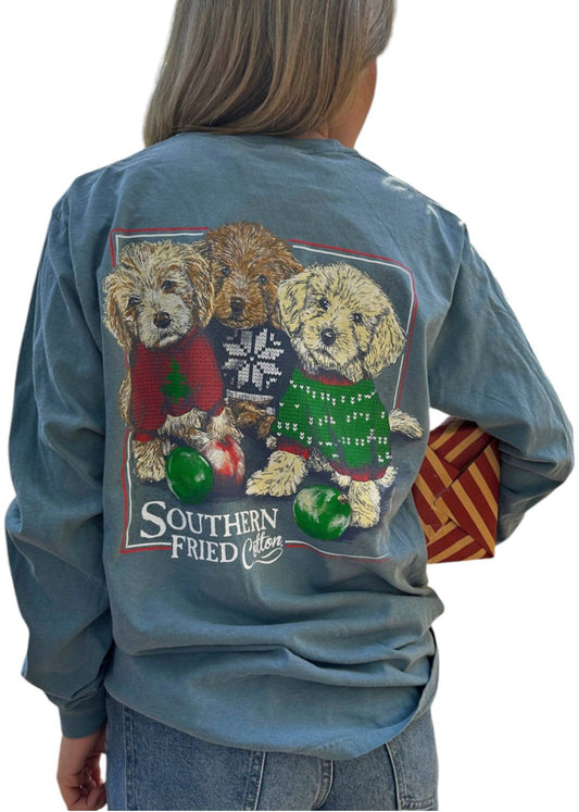 Southern Fried Cotton - Christmas Sweaters Long Sleeve Tee