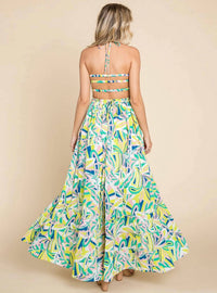 Rolypoly - Floral Halter Cami Sun Maxi Dress