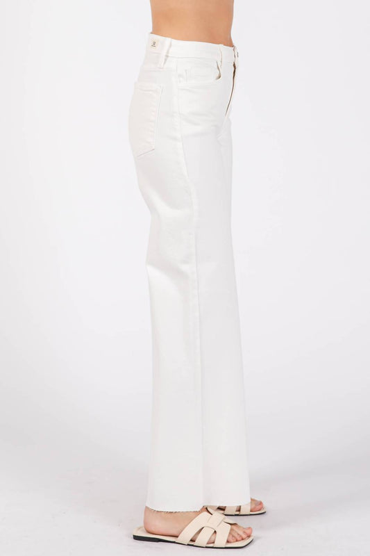 Letter To Juliet - Paola A-line Mid Rise Raw Hem Jean