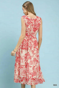 Umgee - Toile Print Midi Dress