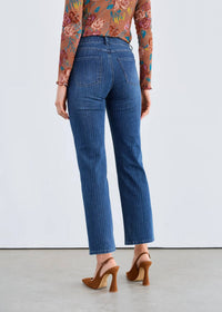 Fdj - Olivia pinstripe straight ankle Jean