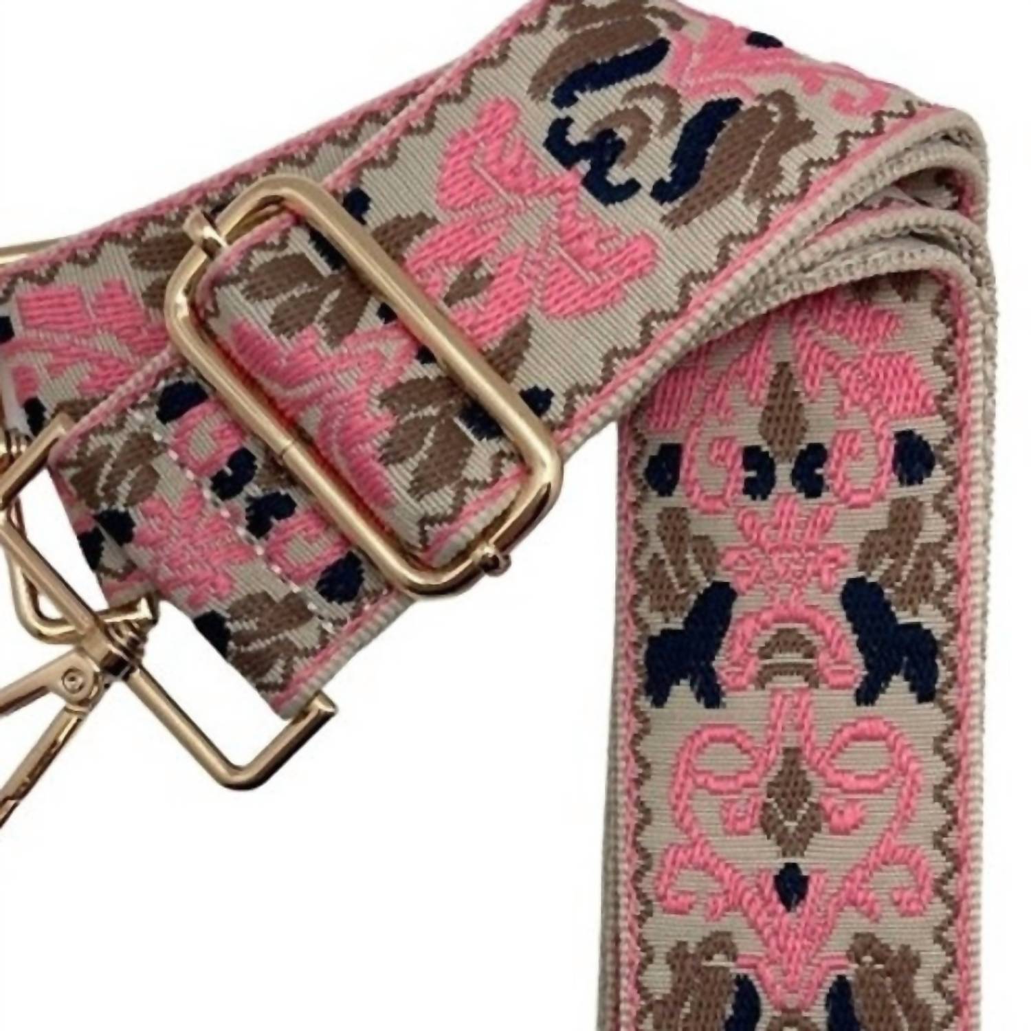 Cthru Women's Boho Parisian Tapestry Adjustable Crossbody Bag Purse Guitar Strap in pink - women's item - alternate view