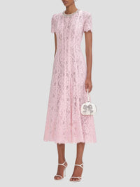 Self-Portrait - Lace Embellished Midi Dress