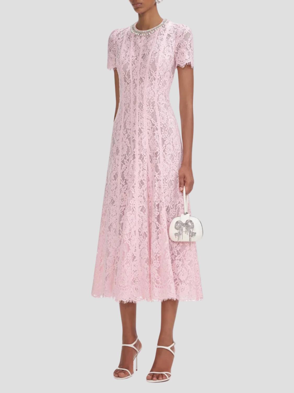 Self-Portrait - Lace Embellished Midi Dress