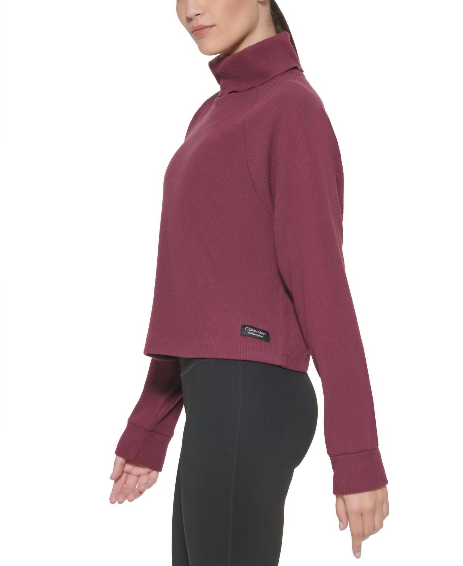 Calvin Klein - Performance Ribbed Long-Sleeve Turtleneck Top