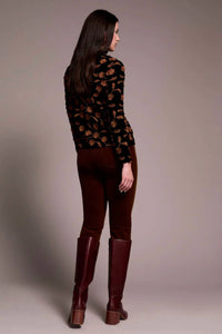 Tribal - Eliza Embellished Velvet Mock Neck Top