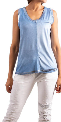 Gigi Moda - Ferno V-Neck Two Tone Tank