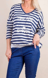 Gigi Moda - Bellissima Stripe V-neck Sweater