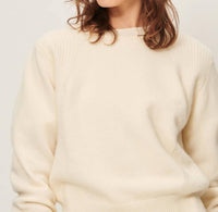 Sessun Women's Baysilte Knit Sweater in cream - women's sweater - detail view
