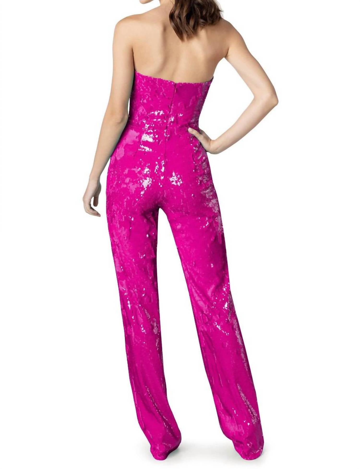 Dress The Population - Andy Sequin Strapless Jumpsuit