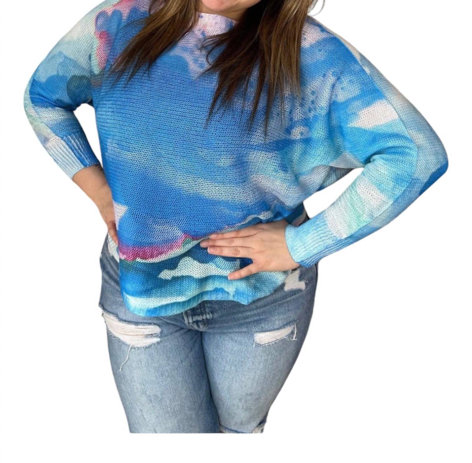 Look Mode Usa - Shades Of The Tide Batwing Sweater