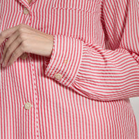 The Sleep Code Women's Ticking Stripe Long Pj Set in true red - women's item - view 4