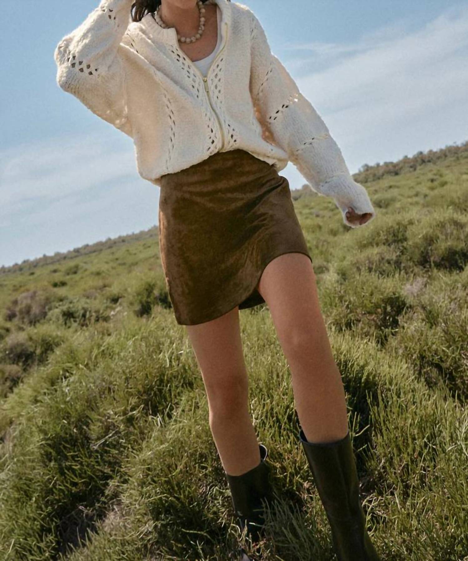Z Supply Ciera Faux Suede Mini Skirt in coconut brown - women's skirt