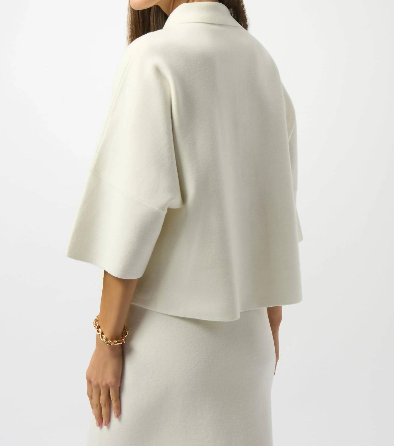 Joseph Ribkoff Shantyle Knit Boxy Pullover Sweater in white - women's t-shirt - view 4