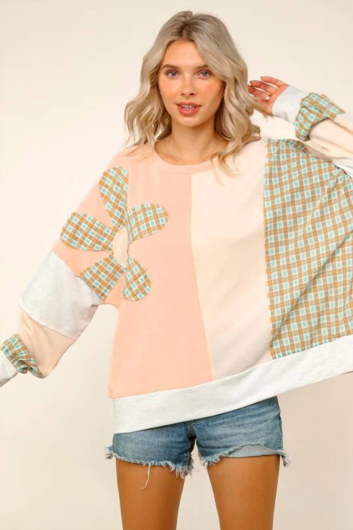 Haptics - Color Block Oversized Pullover Top