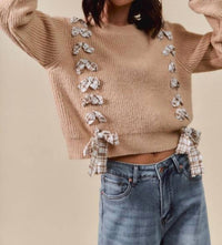 So Me - Plaid Bow Sweater