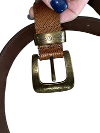 Berge - WOMEN'S SKINNY LEATHER BELT WITH BRONZE LINKS