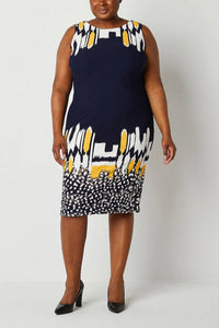 Maya Brooke - Abstract Print Cropped Jacket Dress