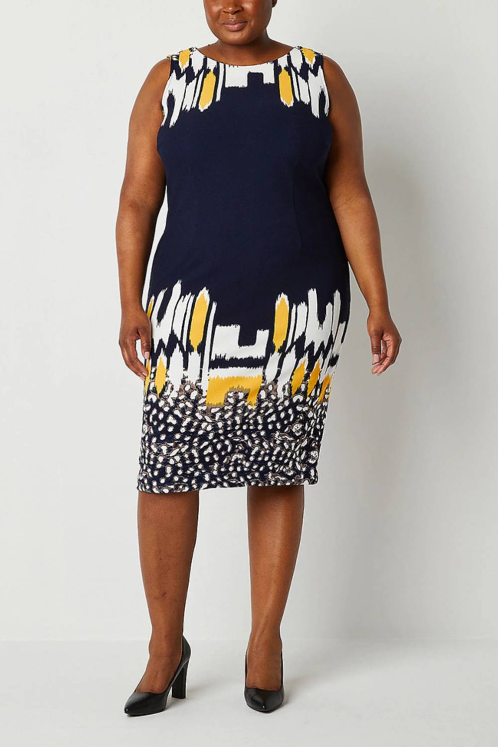 Maya Brooke - Abstract Print Cropped Jacket Dress