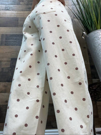 Peach Love - Polka Dot Gypsy Fit Wide Leg Pant