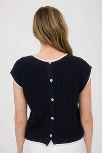 Blu Pepper - Contrast Short Sleeve Sweater