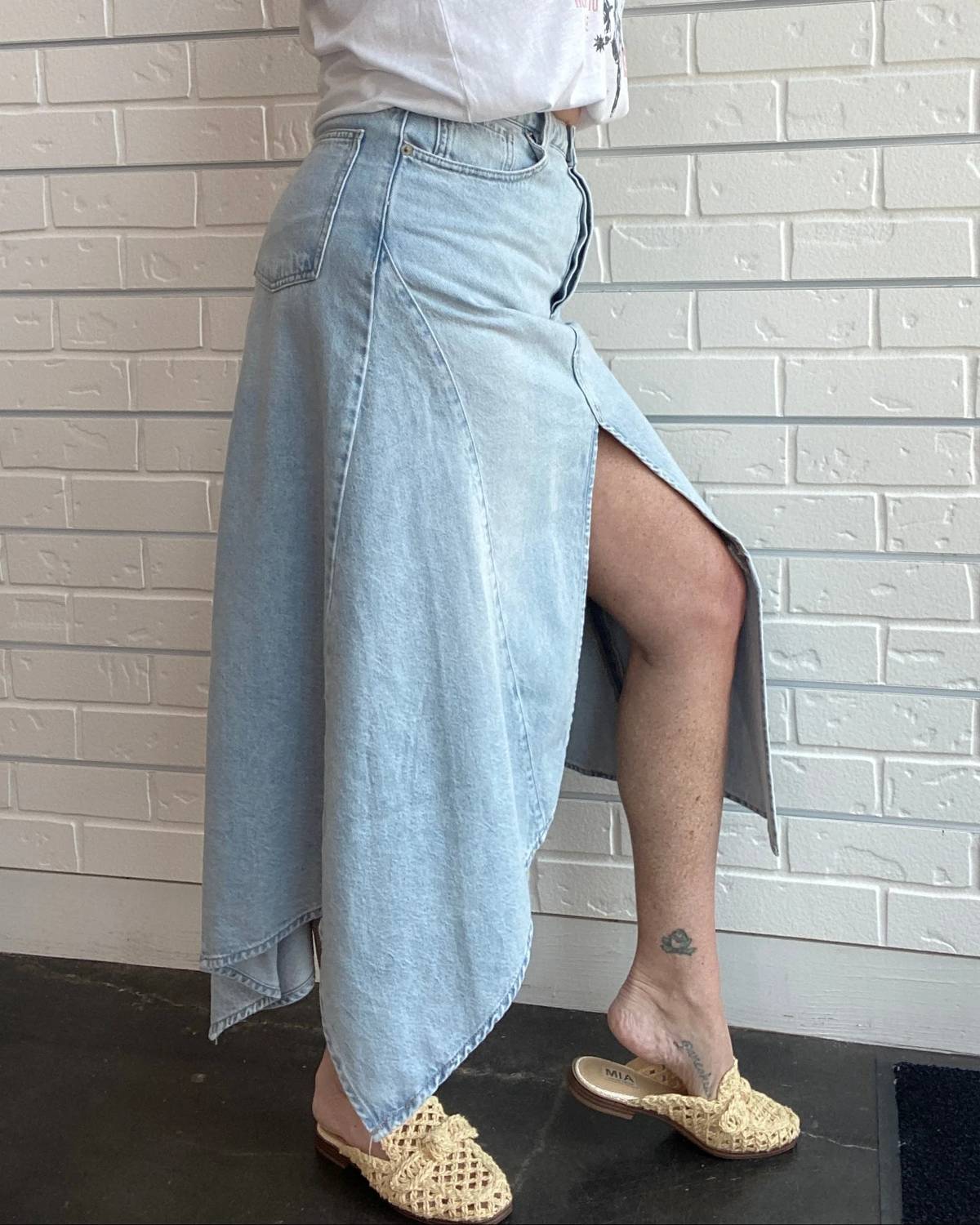 Free People - Aquarius Denim Maxi Skirt