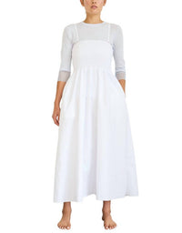 Brazeau Tricot Swan Midi Dress in bright white - women's dress