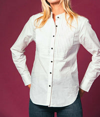 THE SHIRT Tuxedo Shirt in white - women's long sleeve top