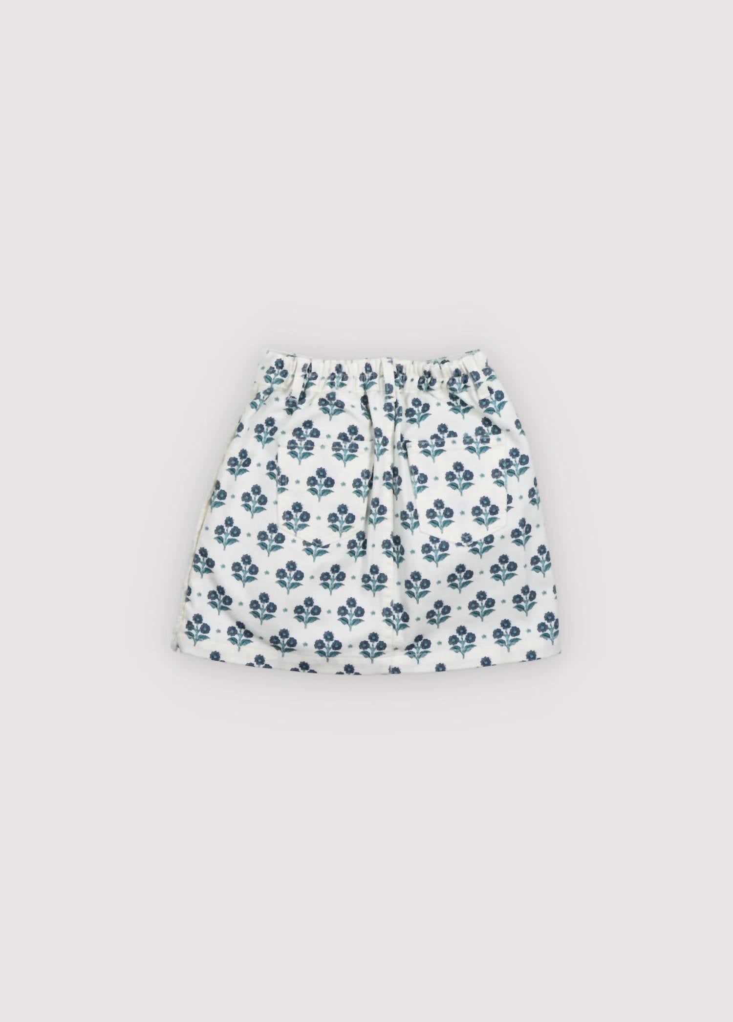 The New Society Girls Leros Skirt in hyacinth print - kids' skirt - detail view