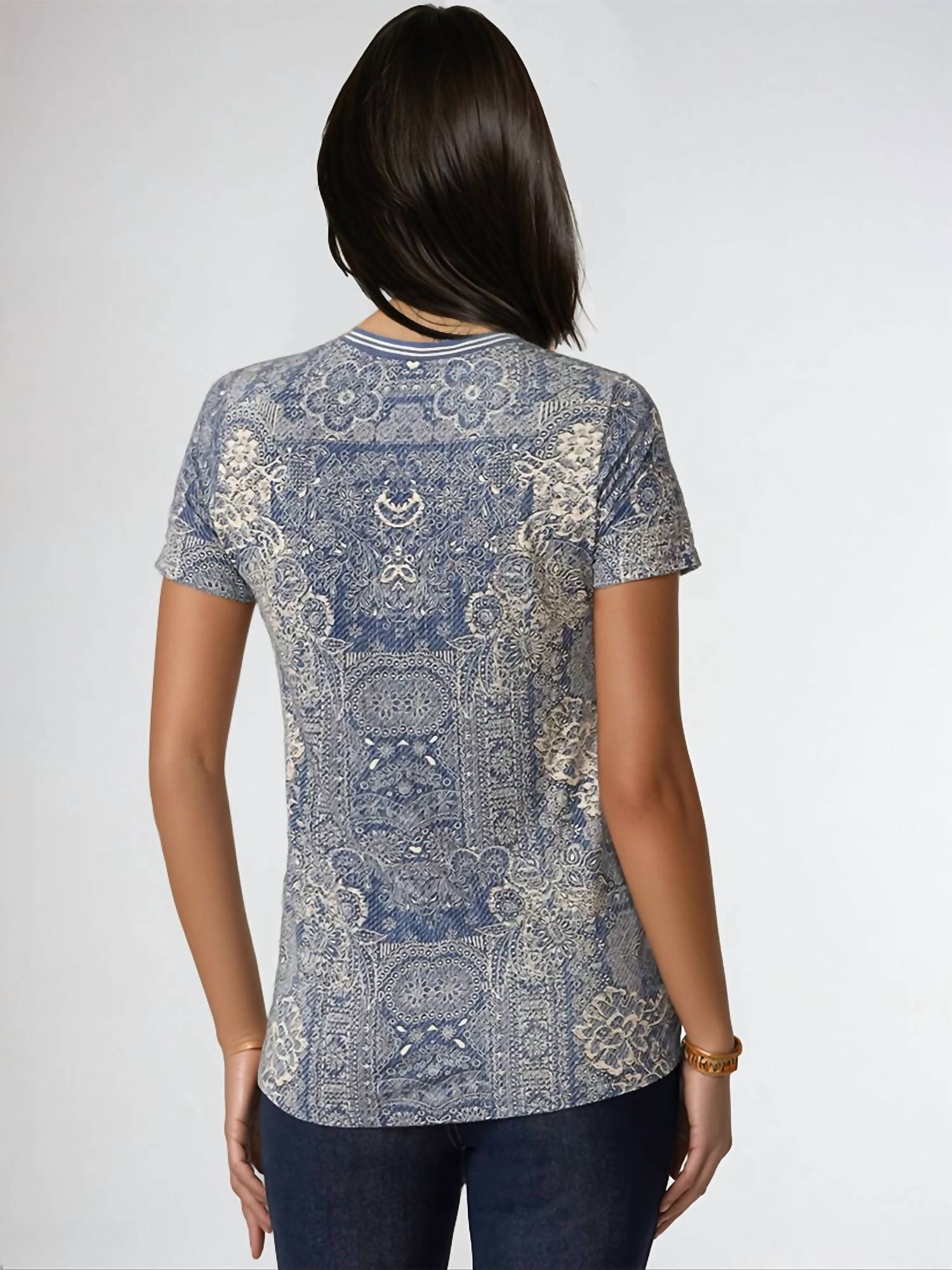 Johnny Was - Janie Favorite Short Sleeve Denim Bandana Print