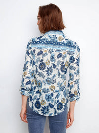 Charlie B - Printed Cotton Voile Button Up Blouse