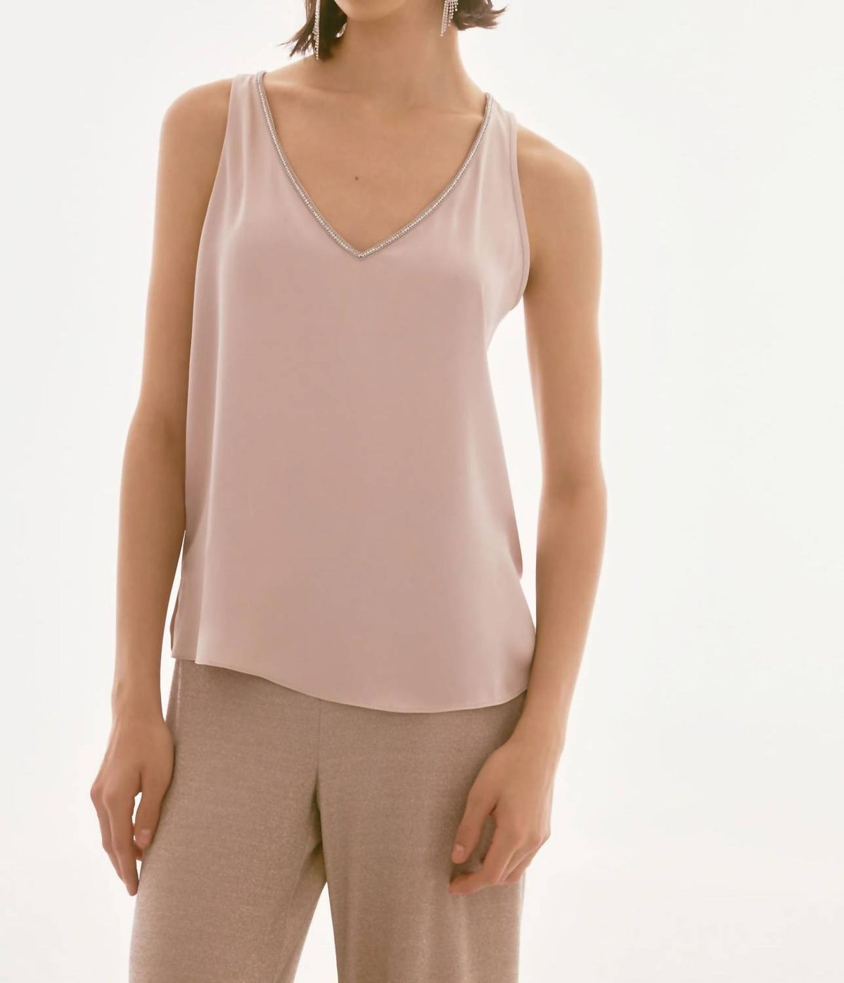 Joseph Ribkoff - Satin Sleeveless Top With Rhinestone