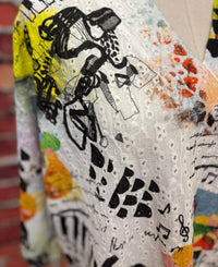 Inoah - Song Writing V-neck Pinhole Top
