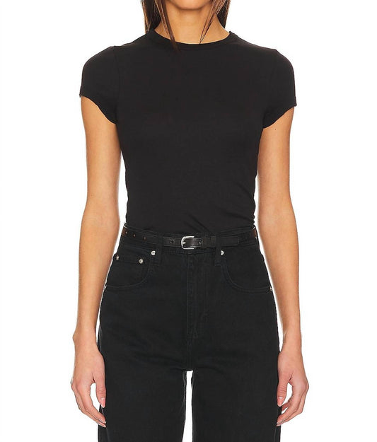 Enza Costa - Supima Cotton Cap Sleeve Crew Shirt