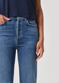 AGOLDE 90's Pinch Waist Crop Jeans in blue 1 - women's jeans - view 4