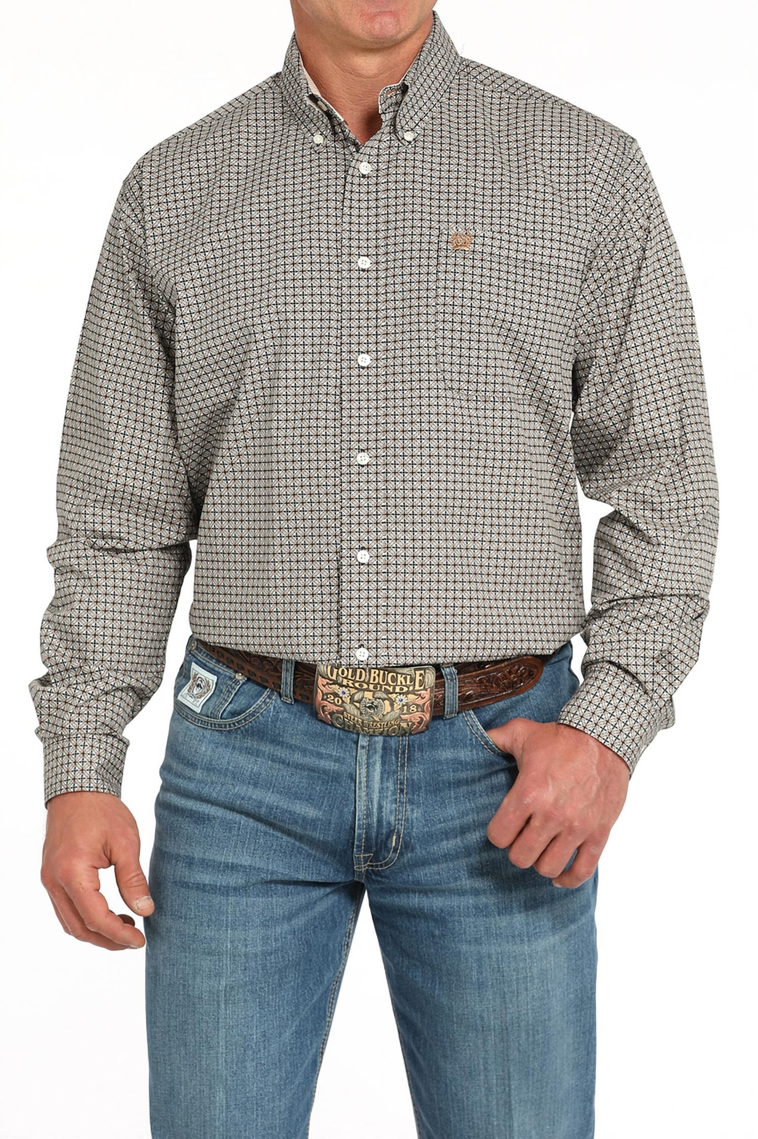 Cinch - Geometric Print Long Sleeve Shirt