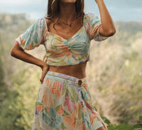 Z&L Europe Glowing Bloom Top in multi - women's shirt - alternate view