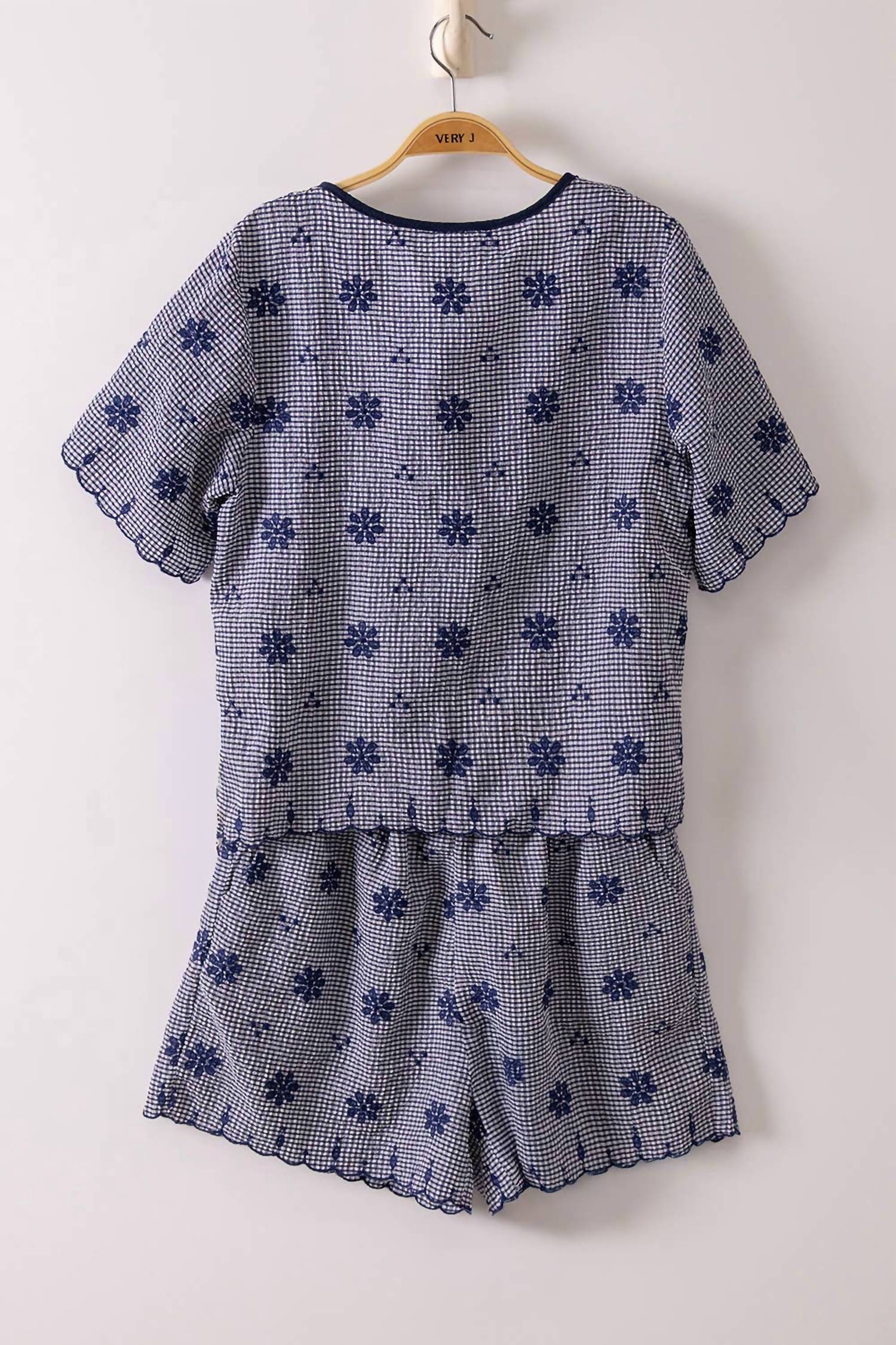 Very J - Women's Womfloral Embroidery Woven Top And Shorts Set