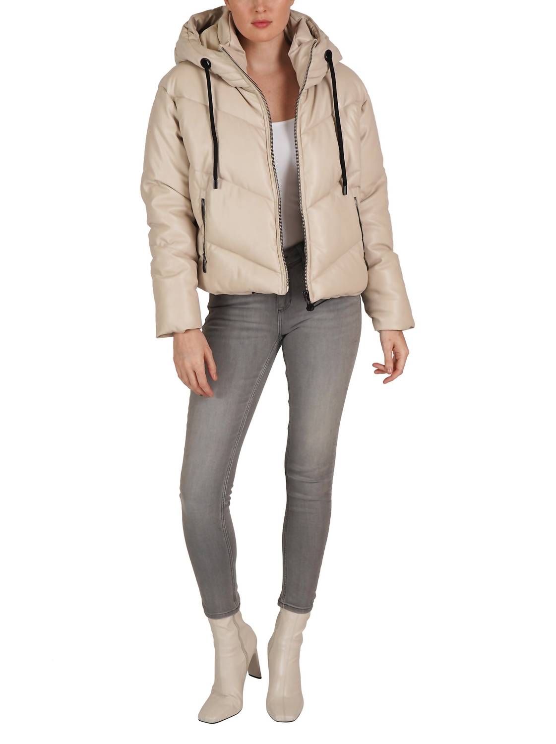 Love Token - Long Sleeve Hooded Puffer Jacket