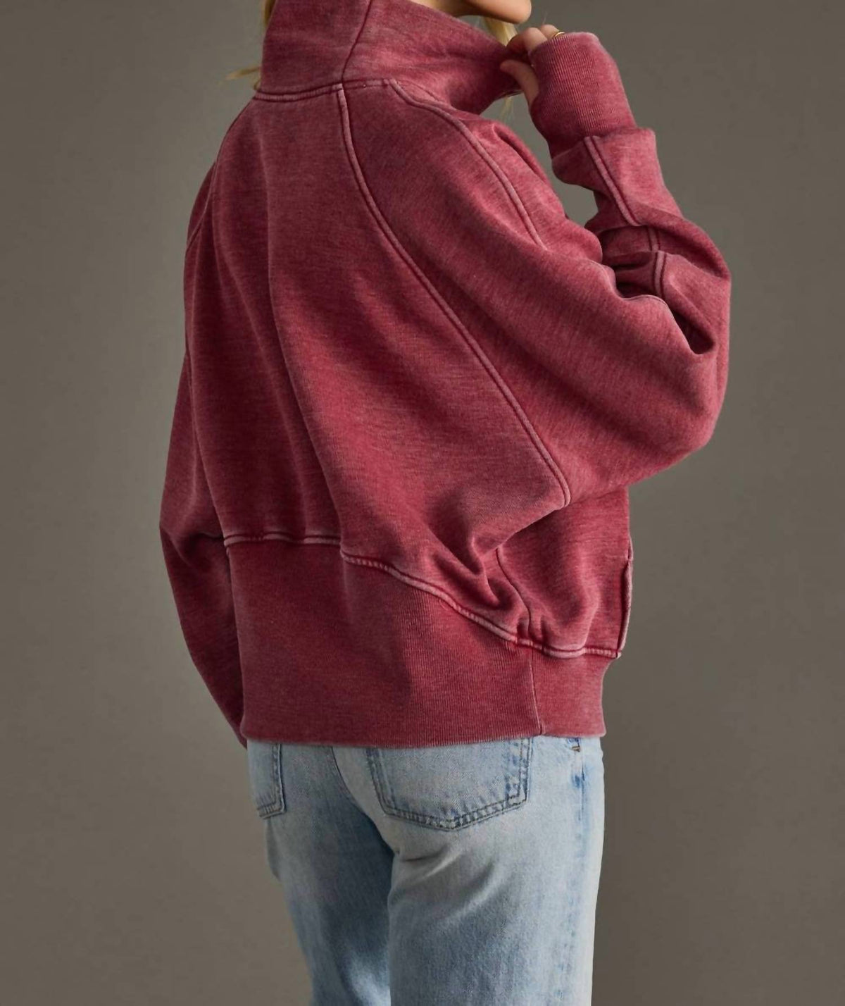 Panache - Cropped Quarter Zip Sweatshirt