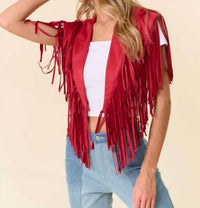 Saints & Hearts - Fringe Suede Collar Shrug