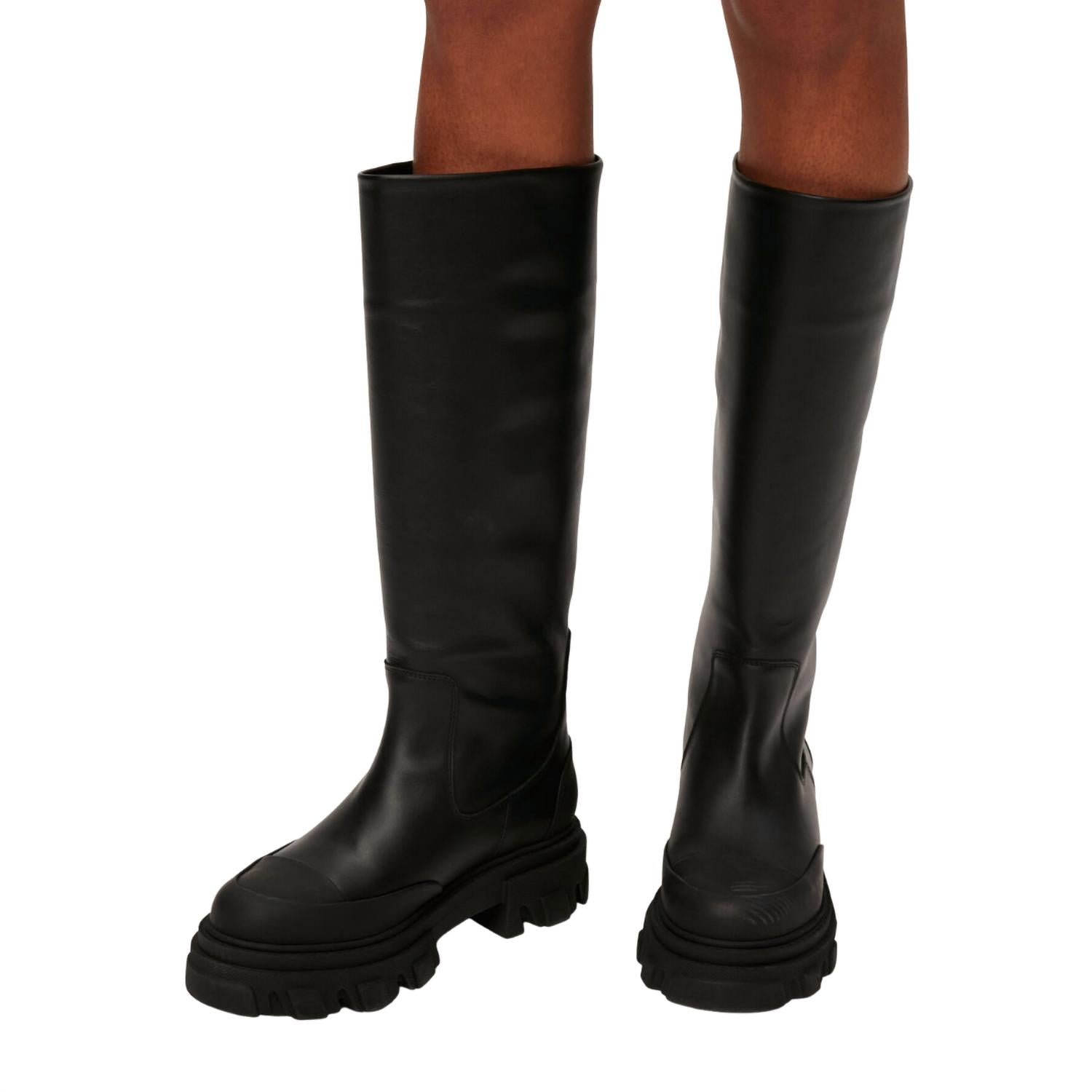 GANNI Women's Cleated High Tubular Boots in black - women's shoe - view 4