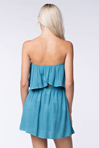 Honey Punch - Strapless Two-tier Wrap Dress