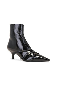 Vibrant Miu Women's Ankle Boot in black patent - women's shoe