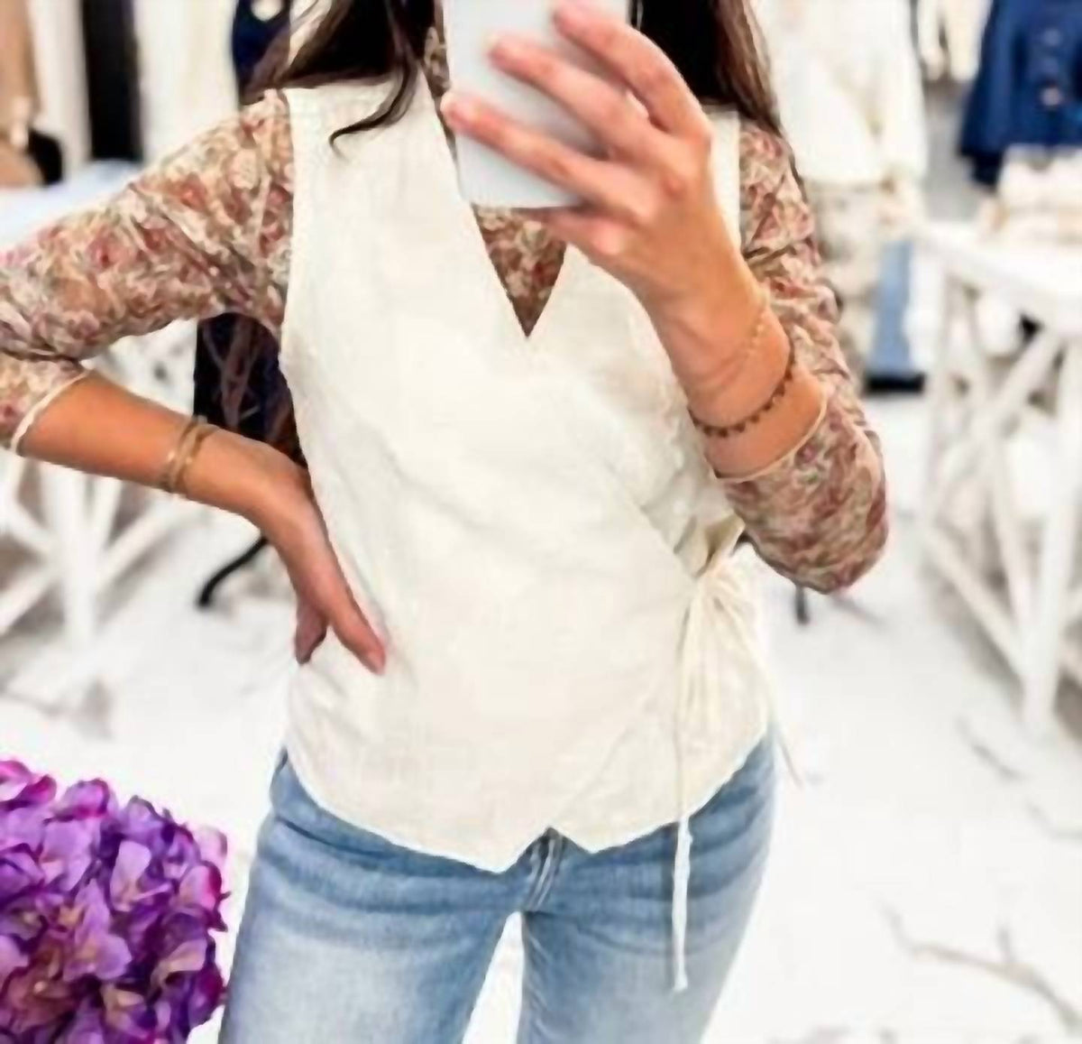 Frnch - Crème De La Cool Embroidery Vest
