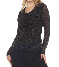 Azi - Sparkle Cowl Neck Top