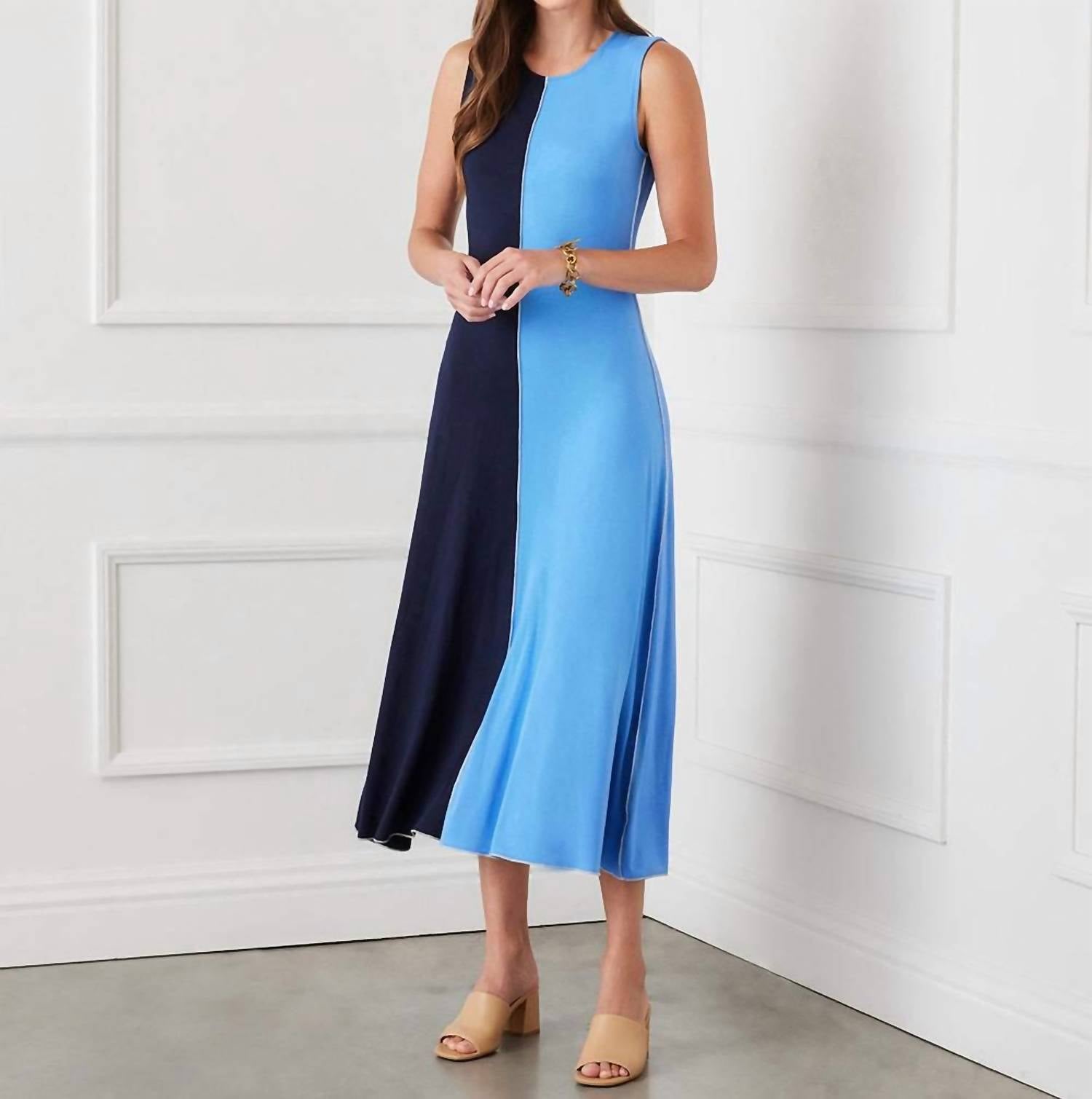 Karen Kane - Women's Sleeveless Colorblock Midi Dress