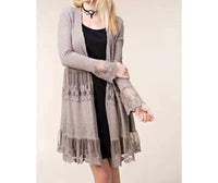 Vocal Apparel - Crystal Boho Lace Ruffle Cardigan