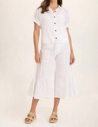 Xcvi - Linen Side Wide Leg Tier Palazzo Pants